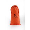 Customized Orange Velvet bag with black logo