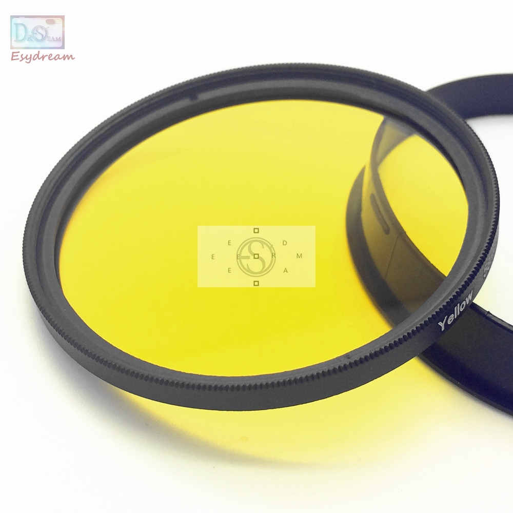 Full Yellow Color Lens Filter for Canon Nikon Camera Lenses 37 40.5 46 49 52 55 58 62 67 72 77 mm 49mm 52mm 55mm 58mm 67mm 77mm