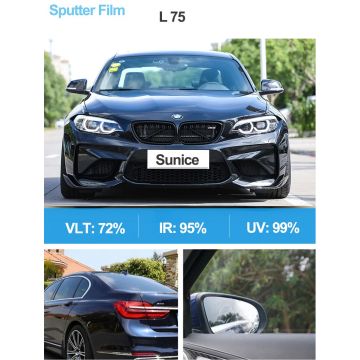 Sunice Car Home Building Self-Adhesive Sputter Window Film Heat Insulation Sun control keep privacy glass sticker 1.52x1m