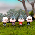 4pcs/Set Mini Grandpa and Grandma Ornament Fairy Garden Miniatures Gnome Terrariums Figurines for Home Decoration