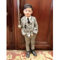 2019 lattice Kids Blazer suit Baby Boys Costume Formal 3pcs Coat+ Pants+vest child Suits Tuxedo Wedding Chlidren boys Clothing