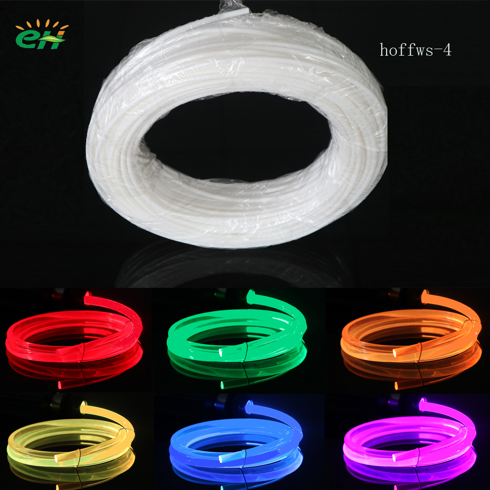 Cream white 4mm diameter MMA soft glass fiber optic lighting illuminator products