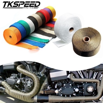 Universal Motorcycle Incombustible Turbo Manifold Heat Exhaust Pipe Thermal Wrap Tape & Stainless Ties For Car 1.5mm*25mm*5m