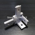 1pc 2020/3030/4040 Aluminum profile 3-Way End Corner Bracket Connector for T slot Aluminum Extrusion Profile with screws