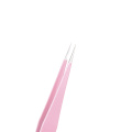 2020 Hot Sale New 2PCS Stainless Steel Pink Straight + Bend Tweezer For Eyelash Extensions Nail Art Nippers