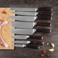Sowoll Kitchen Chef Knives Set Stainless Steel Sharp Blade Knife Holder Damascus Veins Blade Magnetic Wall Knife Holder Tools