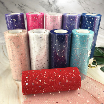 Glitter Sequin Tulle Roll 15cm 22m Roll Fabric Spool Tutu Gift Wrap Baby Shower Wedding Decoration DIY Birthday Party Supplies