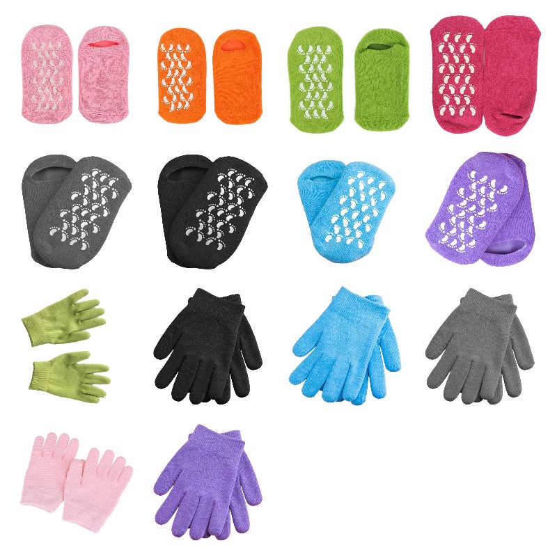 1 Pair Reusable SPA Gel Socks Gloves Moisturizing Whitening Exfoliating Smooth Hands Feet Care for Adult Hand Mask