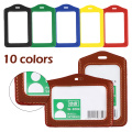 Transparent PU Leather ID Badge Case Clear and Color Border Lanyard Holes Bank Credit Card Holders ID Badge Holders Accessories