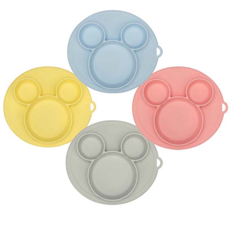 Baby Bowl Safe Silicone Plate BPA Free Solid Children Dishes Suction Toddle Training Tableware Cute Cartoon Kids Feeding Bowls