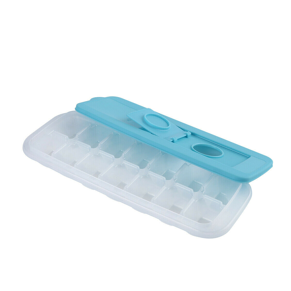 14 Grid Ices Cubes Tray Maker with Removable Lid Cocktails Whiskey Square TUE88