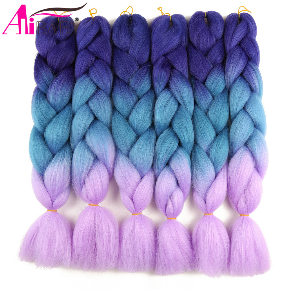 Colorful Braiding Hair 24Inch Synthetic Braiding Hair Extensions Jumbo Braids 100g/Pc For Women Alibaby