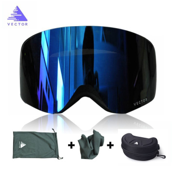 OTG Ski Goggles Snowboard Mask For Men Women Skiing Eyewear UV400 Snow Protection Over Glasses Adult Double Anti-Fog Cylindrical