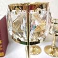 Exquisite Crystal Candlestick Golden Wedding Decor Table Centerpieces Candle Holder Home Christmas Candelabra Decorative
