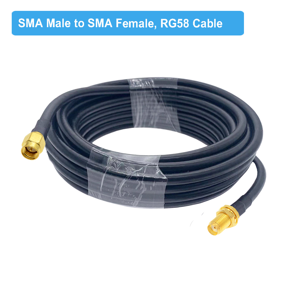 RG58 SMA Male to SMA Female Nut Bulkhead WiFi Antenna Extension Cable RG-58 50 Ohm RF Connector Adapter Coaxial Jumper Pigtail