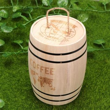 1pc Wooden Barrel Durable Versatile Wooden Cask Desk Organizer Pen Container Desktop Ornament Wood Barrel For Coffee Bean Tea