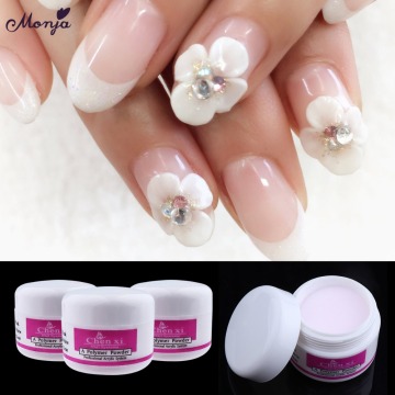 Monja 3 Colors Nail Art Transparent Acrylic Powder Crystal Polymer Tips Builder False Manicure Tips Decorative Accessories