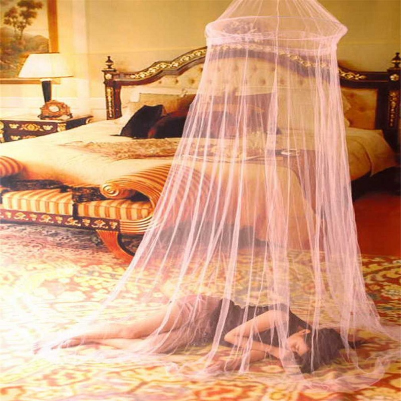 Universal Elegant Round Lace Insect Bed Canopy Netting Curtain Dome Polyester Bedding Folding Circular Hung Home Mosquito Net
