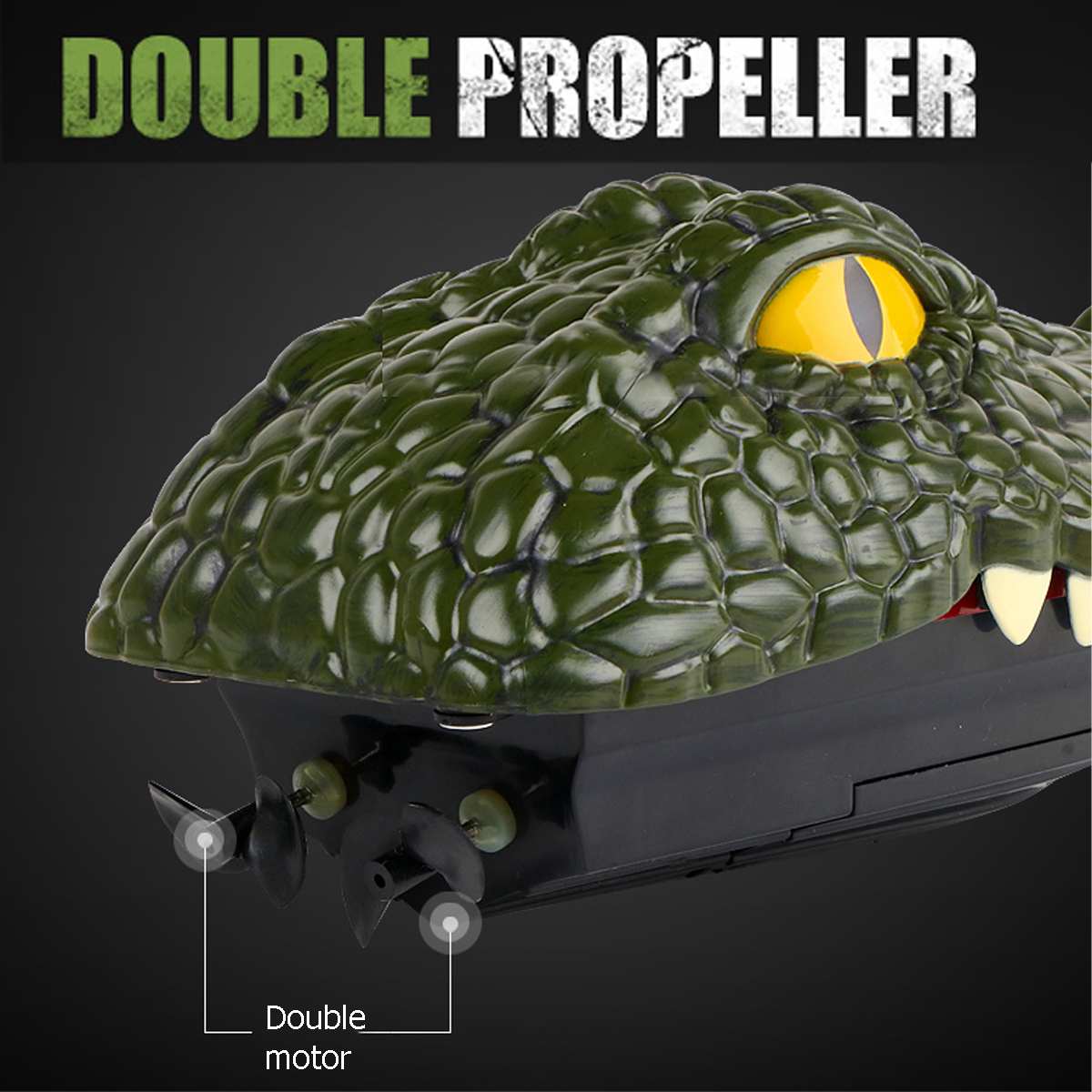 Crocodile RC Boat 2.4G Remote Control Electric Racing Boat Waterproof Simulation Crocodile Head Prank Toy Kids Party Horror Toys