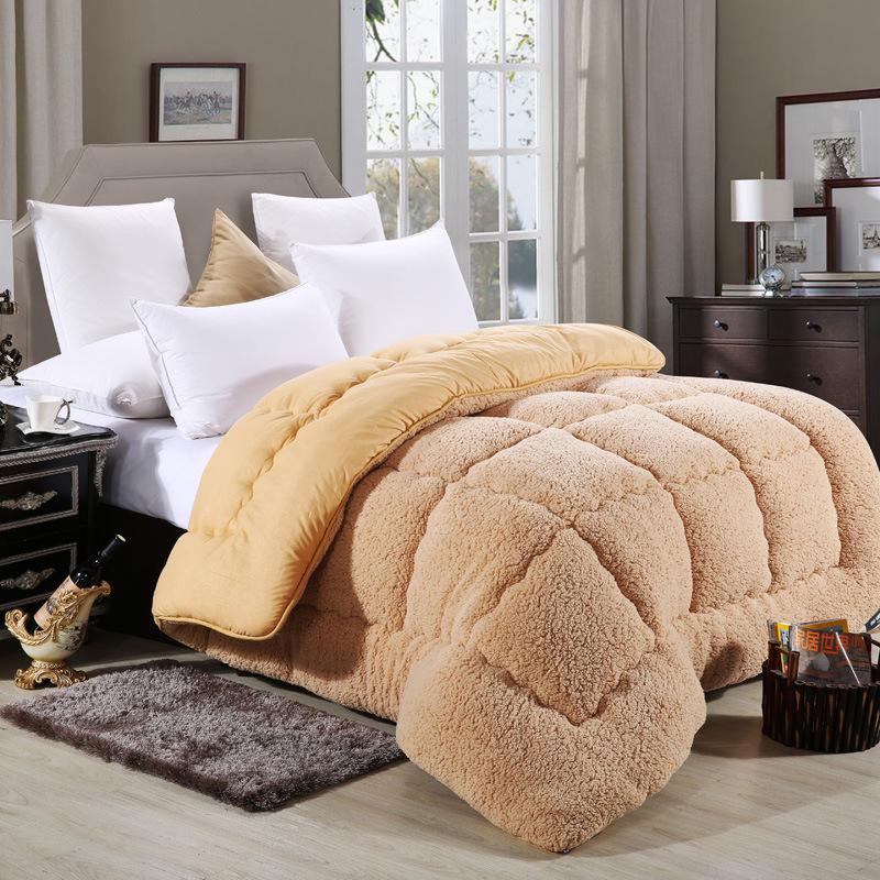 Camehair Warm Quilt Winter Down Blanket Duvet Comforters Polyester Blanket Down Thick Wool Fiber Lamb Comforter