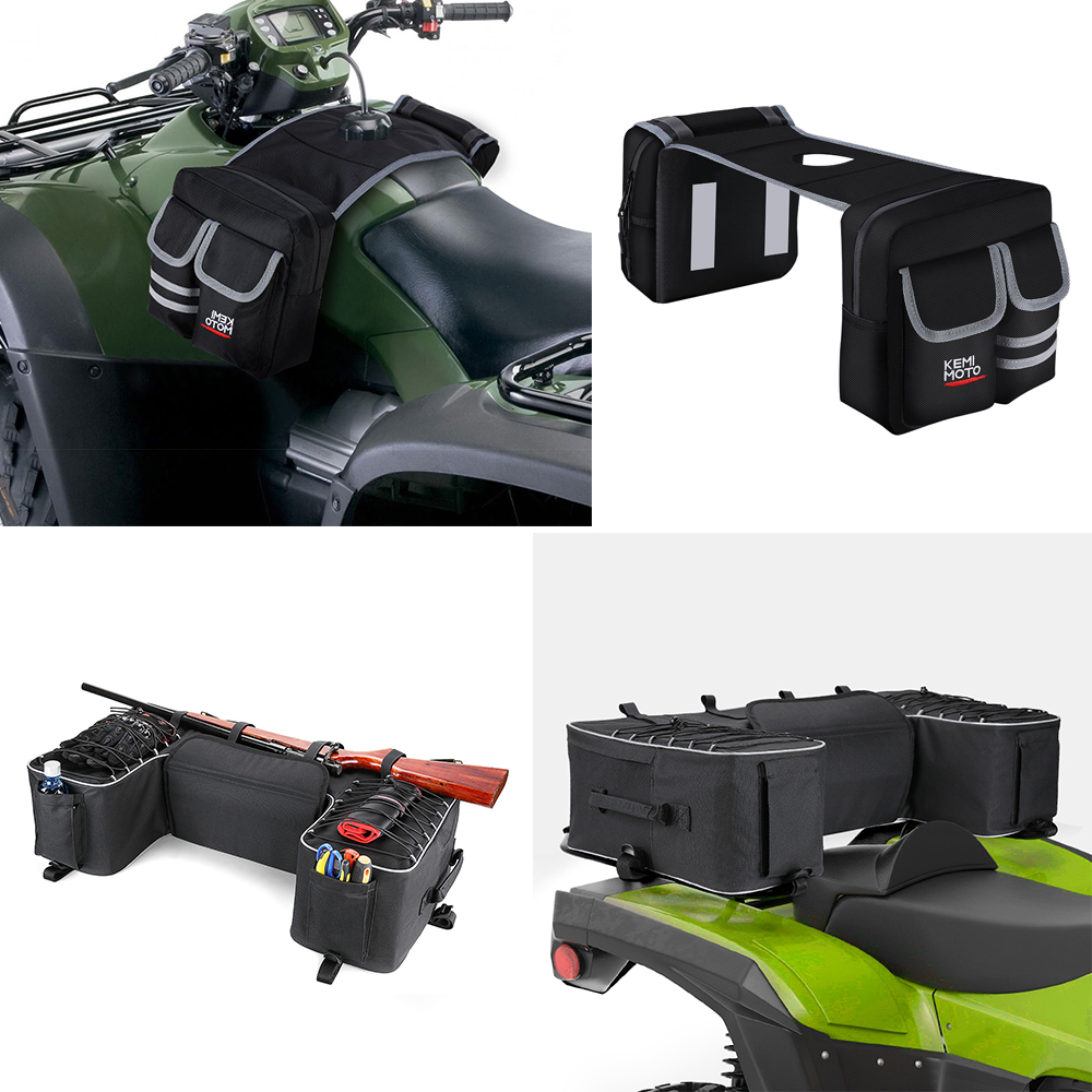 ATV Rear Rack Bag Package Storage + Motorcycles Fuel Tank Bag Saddlebag For Yamaha Big Bear 400 for Polaris 300 for Can Am