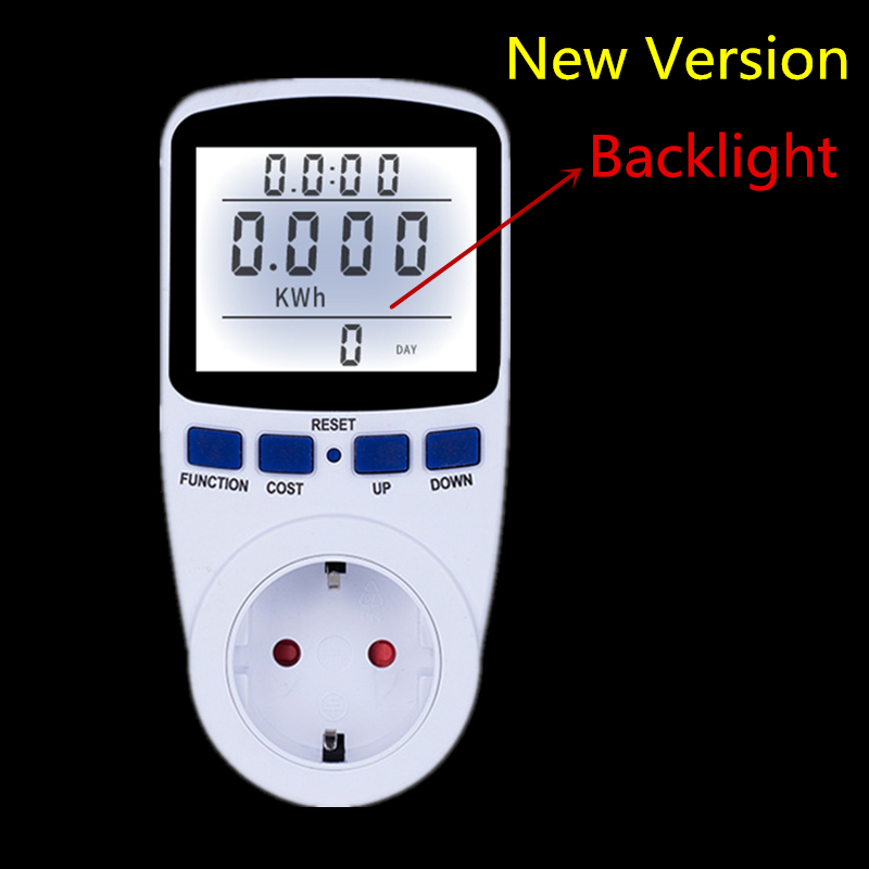 AC Power Meters 220V Digital Wattmeter EU Energy Meter Watt Monitor Electricity Cost Diagram Measuring Socket Analyzer Tools