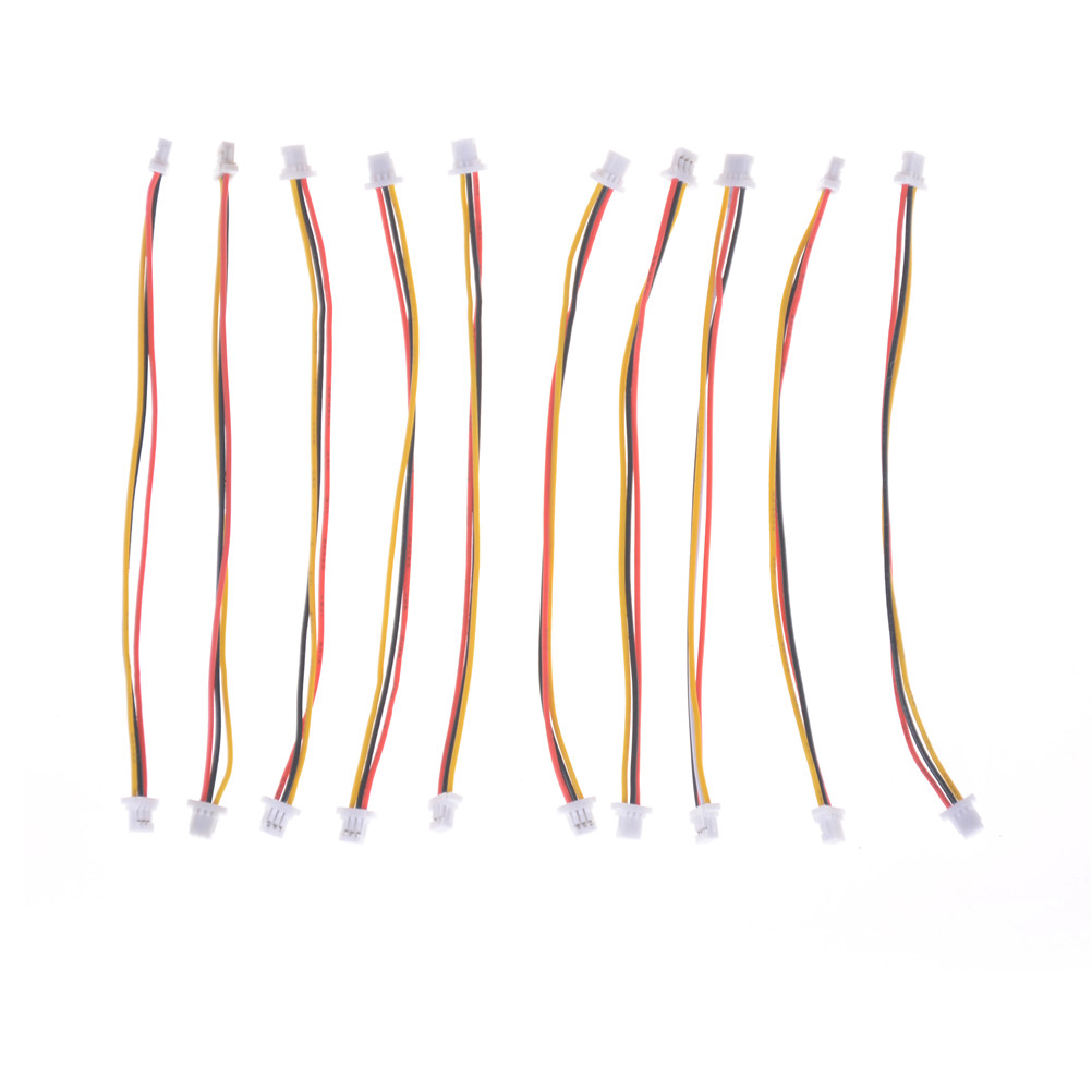 High Quality 10X Mini Micro SH 1.0mm 3-Pin JST Double Connector Plug Wires Cables 100MM