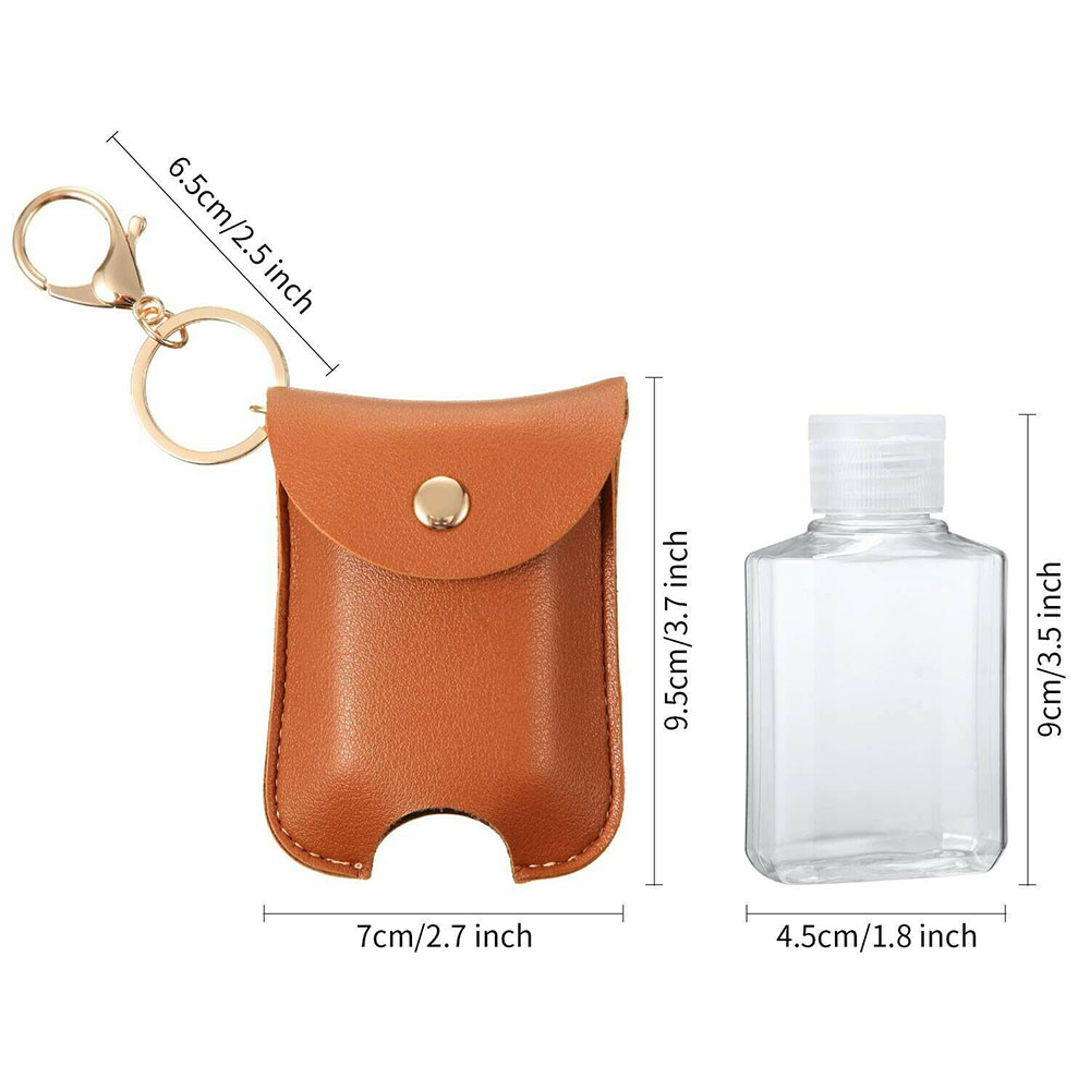 1Pcs Travel Bottle And Keychain Holder Refillable Empty Bottles For Hand Sanitizer Organizer Keychain Key Rangement Zipper Bag