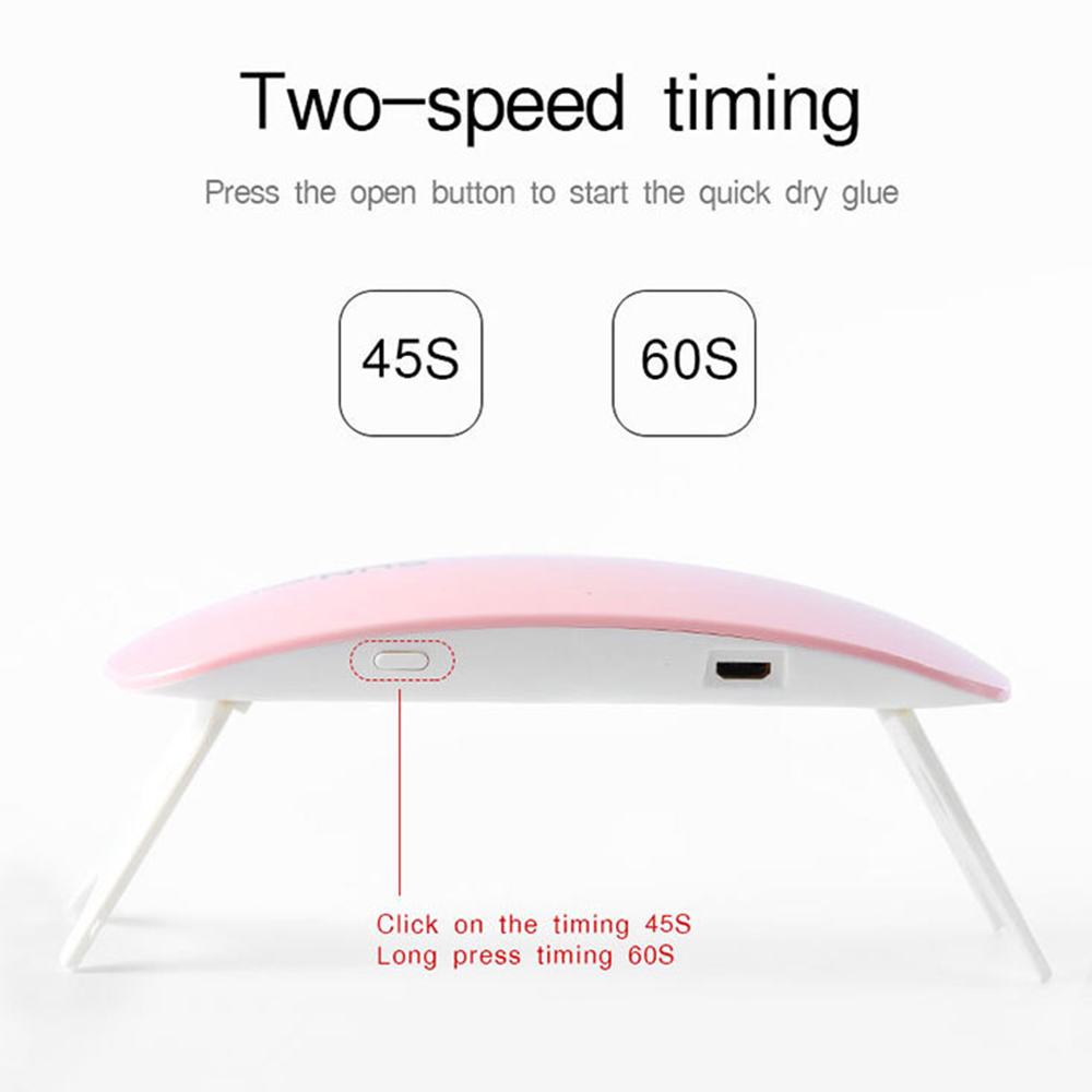 Nail UV Lamp 6W Mini Nail Dryer Machine Portable Nail Dryer Micro USB Cable Home Use Gel Varnish Lamp