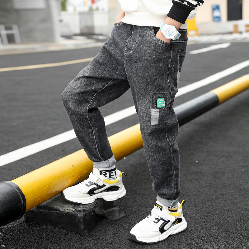 IENENS 4-13 Years Boys Jeans Clothes Kids Cowboy Long Pants Children Denim Trousers Clothes Spring Baby Boy Casual Stretch Jeans