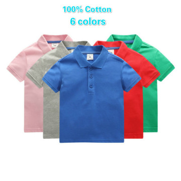 100% Cotton Solid Color Kids Polo Shirts 2020 Summer New Children's Lapel Short Sleeve Tops Boy Girl Baby Sports Shirt Age 1-10T