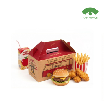 Custom Printed Handle Paper Fried Chicken Takeaway Box