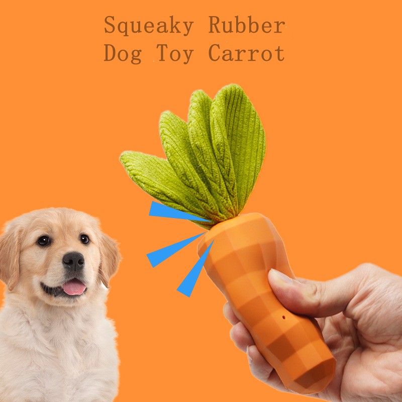 Rubber Carrot Durable Pet Plastic Toy Carrot