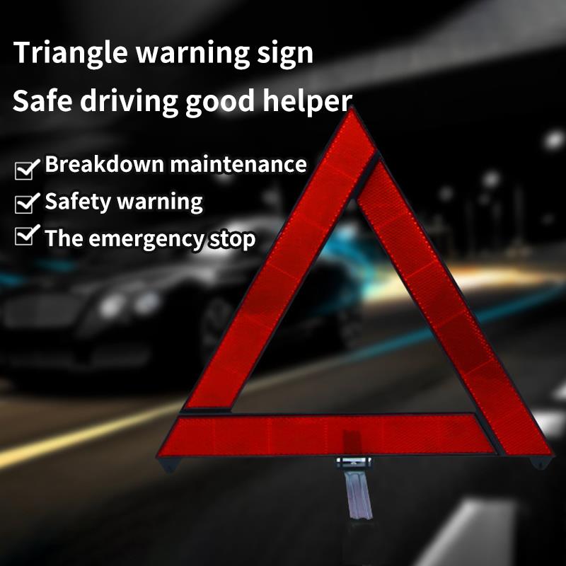 AOZBZ New Foldable Triangular Car Hazard Reflective Warning Sign Car Breakdown Emergency Reflector Durable Reflective ABS