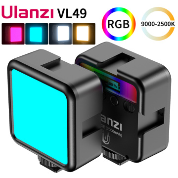 Ulanzi VL49 RGB Pocket LED Video Light 2700K-9000K On Camera Light Mini Pocket Fill Light Photography Lighting Vlog Light