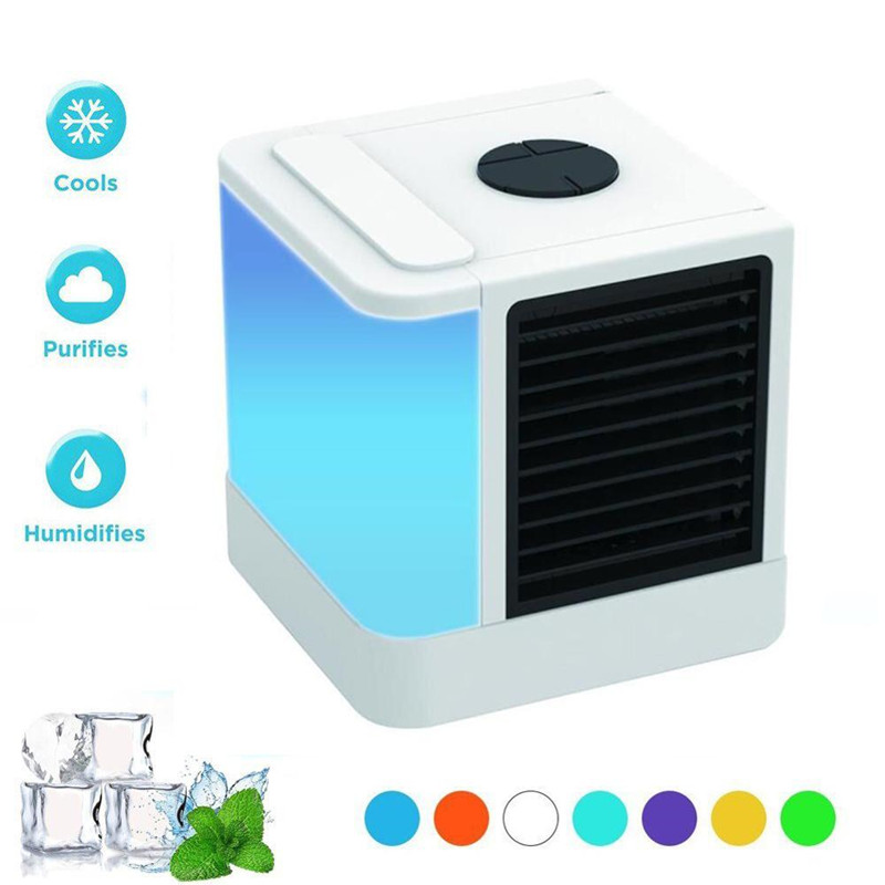 Mini Air Conditioner Air Cooler Portable Air Conditioning Device Humidifier 7 Colors Light Desktop Air Cooling Fan Dropshipping