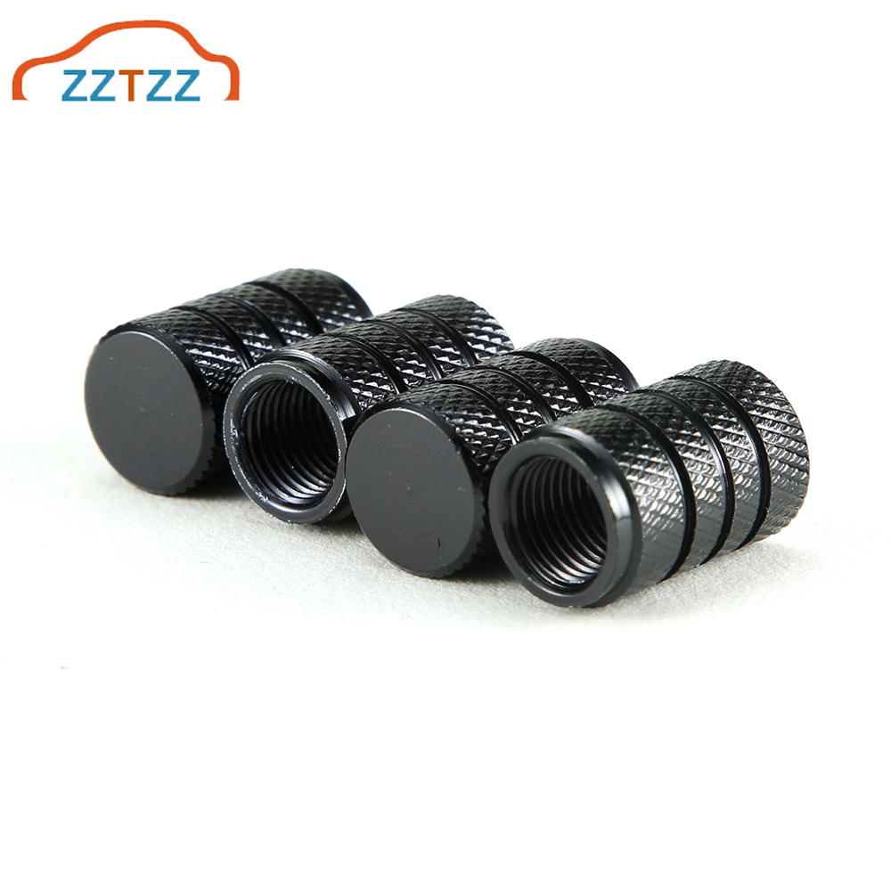 4Pcs/Lot Tire Valve Caps Valve Stems Cover Car Wheel Dustproof Cap, Silver and Black