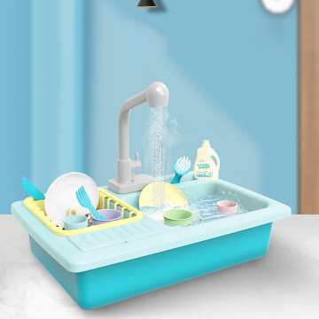Color Changing Kitchen Sink Toys Heat Sensitive Thermochromic Dishwash Children's Kitchen Toy Pretend Play House Toys for Girls
