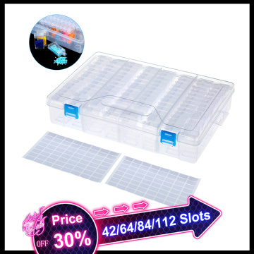 Clear Plastic Beads Storage Box With Compartment Diamond Embroidery Painting Accessory Tool Drill Jewelry Beads Container