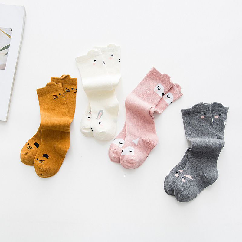 Baby Funny Socks Hosiery Age 0-3y Unisex Cute Cotton Knee Long Meias Cheap Stuff Kids 3d Print Animal Fox Newborn Girls Boys