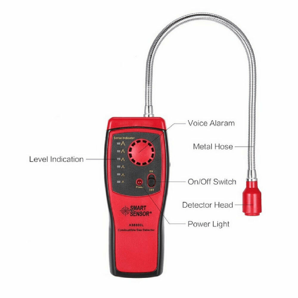 Gas Detector Combustible Gas Hand-held Leak Detecto Biogas alarm AS8800L