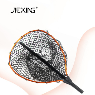 108CM Retractable Fishing Landing Net Aluminum Alloy Frame Brail Small Rubber Mesh Magnetic Clip Lanyard Fly Fishing Net