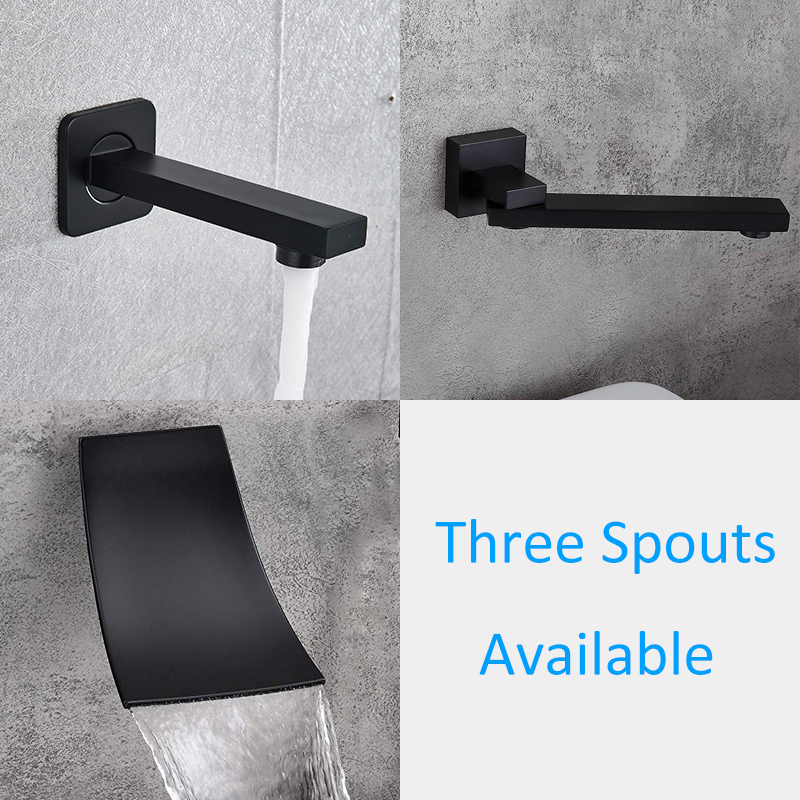 Matte Black LED Digital Display Shower Faucet Set Rain Waterfall Black Bathtub Shower System LCD Digital Shower Bath Mixer Tap