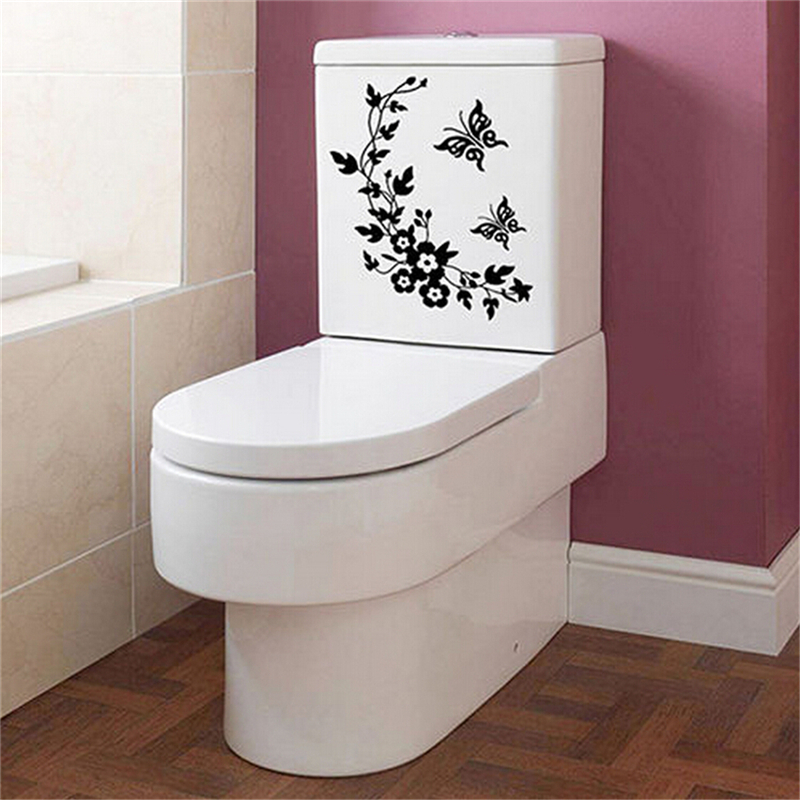 Funny Novelty Butterfly&Flower Toilet Seat/Sticker/Decal Fashion 3D Wall Stikcers On The Wall Home Decoration