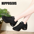 Hipposeus Ballroom Dance Sneakers Sport Dancing Shoes for Woman Girls Ladies Modern Jazz Breathable Fabric Square Dance shoes