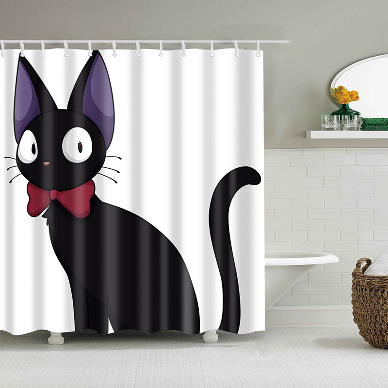 3D Printing Cartoon Bulldog Bath Screens Bathroom Shower Curtain Unicorn Curtain Christmas Gift Decor Multi-size Shower Curtain