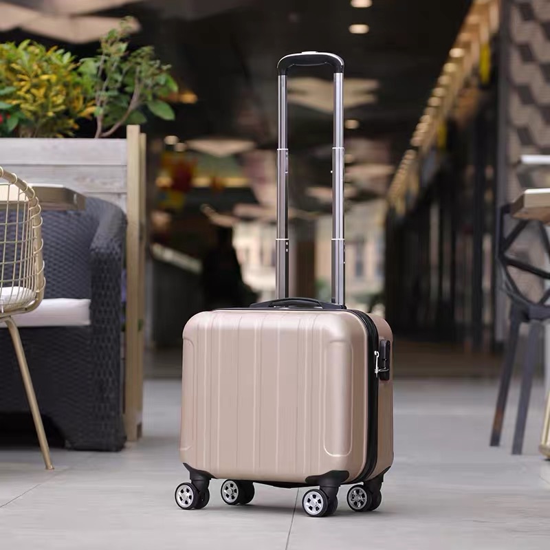 Rolling Luggage 18'' Cabin luggage ABS Trolley suitcase on wheels kid's Carry on suitcase set for student's Trolley bag fashion