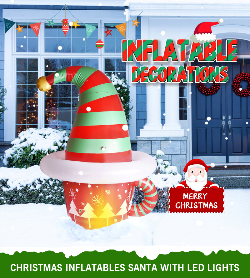 Christmas Inflatables Christmas Hat Inflatable Yard Decoration