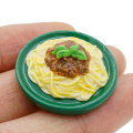 1:12 Miniature Spaghetti Bolognese Green Plate Simulation Kitchen Food Pasta Dollhouse Decor Toy For Dining Room Restaurant