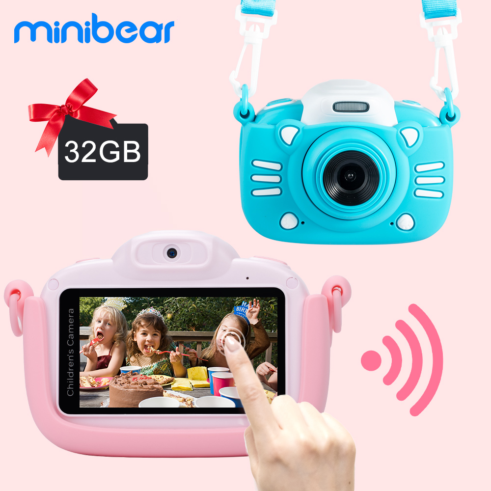 Minibear Children Camera For Kids Digital Camera For Children 1080P 4K HD Video Cameras Toy For Kids Birthday Gift For Girl Boys